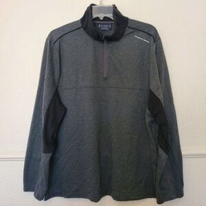Porsche Design Shirt Mens XL Grey 1/4 Zip Pullover Saudia Sky Team Mock Neck